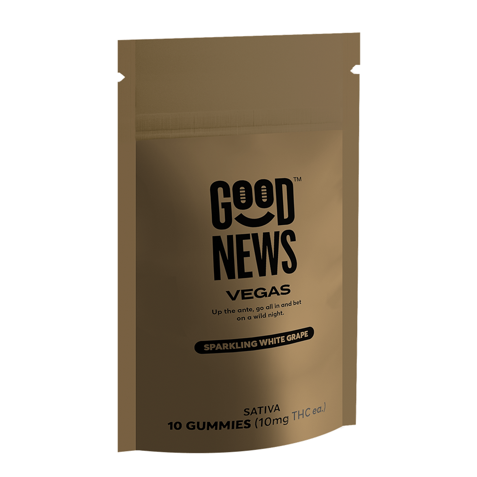 Vegas Sparkling White Grape(sativa) - 100mg THC Gummies(10mg/10pc)- Good News
